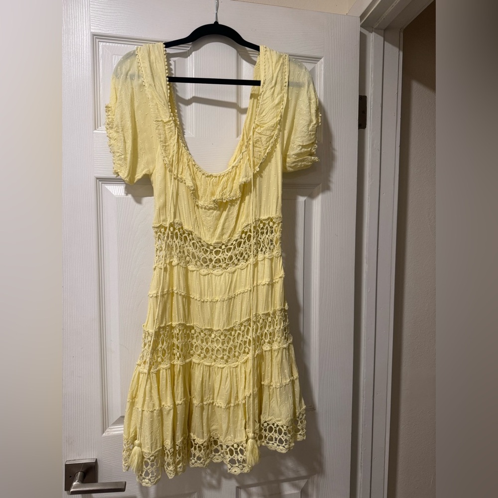 Free People Yellow Lace Dress